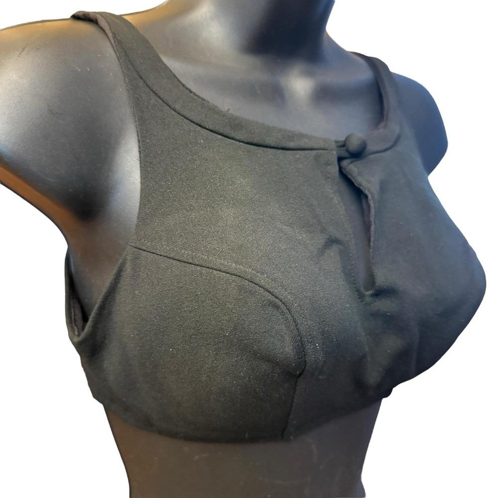Vintage 60s‎ Elisabeth Stewart Bikini Top 34D Swimsuit Top Black Nylon Pin Up - Picture 3 of 12